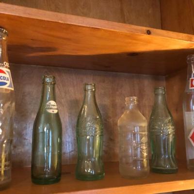 Coke Pepsi vintage drink bottles 