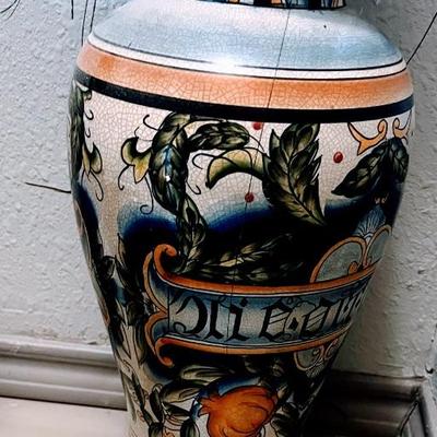 Greek Hand-painted Large, Heavy Vintage Vase $100.