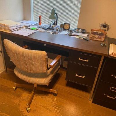 office desk with rolling chair