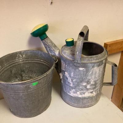 Vintage Bucket & Watering Can