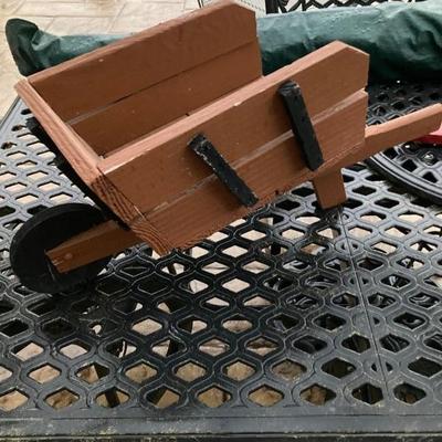 Small Outside Planter Wheel Barrel