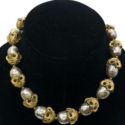 1950's MIRIAM HASKELL Baroque Pearl Necklace
