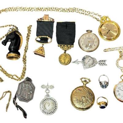 Vintage Pocket Watches, IMPERIAL, PERRET, GALMOR, TRIFARI, DISNEY
