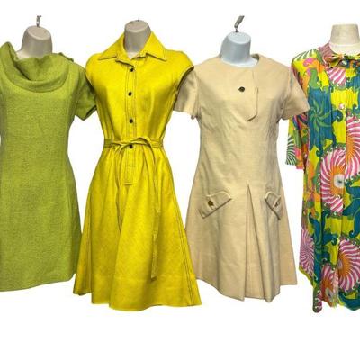 Three Vintage 1970s Summer Dresses, ALBERT NIPON, B.H. WRAGGE, BILL BLASS for MAURICE RENTNER
