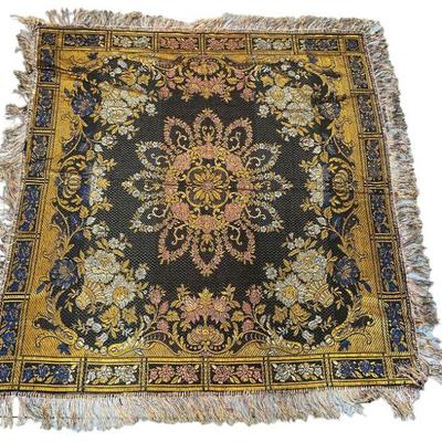 Vintage Embroidered Floral Shawl Scarf

