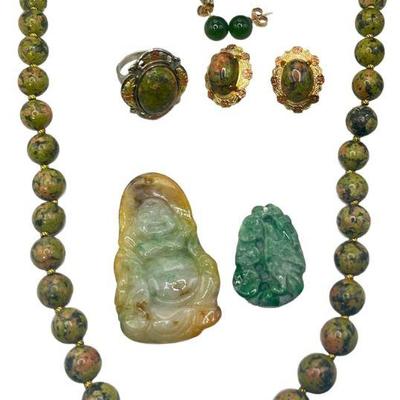 Assorted Vintage Jade, Jadeite Jewelry
