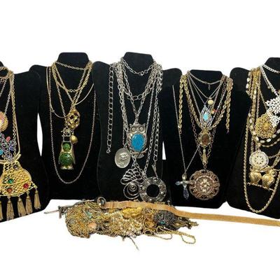 Mid Century Necklaces, WHITING & DAVIS, Gold Filled, Cameo
