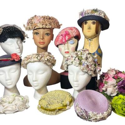 Collection Vintage 1950's -1970's Floral Women's Hats
