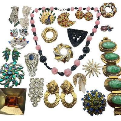 Collection Designer Costume & Some Sterling Silver Brooches & Jewelry BOUCHER, NAPIER, EMMONS
