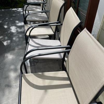6 x Plastic and metal outdoor chairs $50 the set