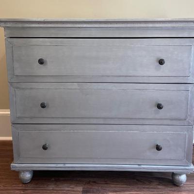Restoration Hardware Annecy metal wrapped 3 drawer chest 36x29x20 $400