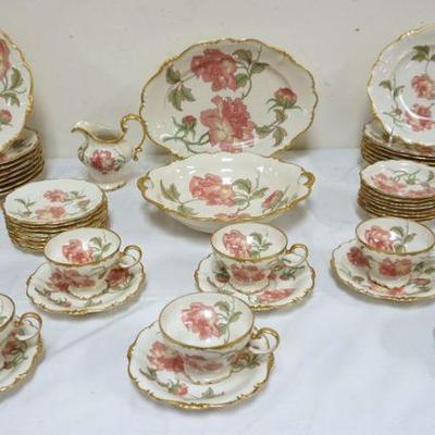 1004	ROSENTHAL GERMAN *POMPADOUR* SERVICE FOR 8 CHINA SET, INCLUDING 8 TEA CUPS AND SAUCERS, 85 1/4 IN BOWLS, 8 8 1/2 IN BOWLS, 8 6 1/4...