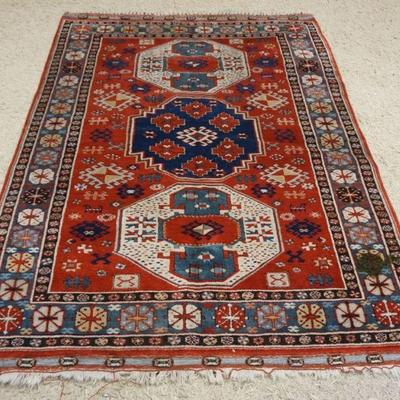 1144	ANTIQUE PERSIAN THROW RUG, HAS STAIN, APPROXIMATELY 5 FT X 7 FT
