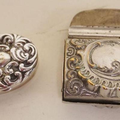 1062	2 VICTORIAN STERLING SILVER PILL BOXES, 1 WITH GOLD WASH INTERIOR
