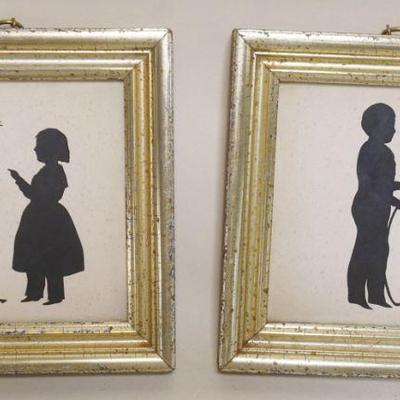 1080	PAIR OF MINIATURE FRAMED SILHOUETTES, EACH APPROXIMATELY 7 IN X 7 1/2 IN
