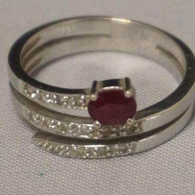 1276	RUBY WRAP RING MARKED 18K TT & 750, SIZE 6 1/2, 2.67 DWT INCLUDING STONE
