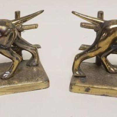 1023	PAIR OF CAST METAL HUNTING DOG BOOKENDS, EACH APPROXIMATELY 9 IN X 3 1/2 IN X 4 IN H
