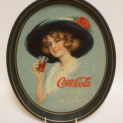 1118	ANTIQUE 1912 COCA-COLA TIN SERVING TRAY, PASSAIC METAL WARE CO, PASSAIC NJ, COPYRIGHT 1912 WOLF & CO, APPROXIMATELY 12 1/2 IN X 15...