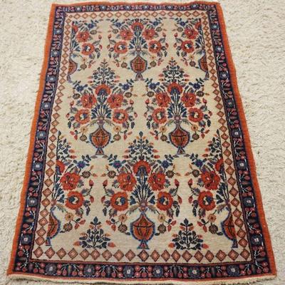1146	ANTIQUE PERSIAN THROW RUG, APPROXIMATELY 3 FT 4 IN X 4 FT 11 IN
