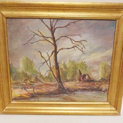 1135B	JOHN BERNINGER OIL ON CANVAS, NEW HOPE PA (1897-1981) LANDSCAPE, APPROXIMATELY 22 1/4 IN X 19 3/4 IN OVERALL
