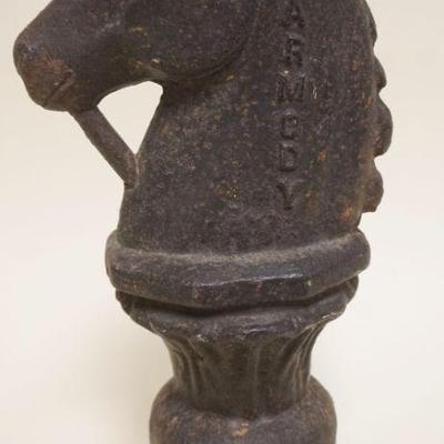 1028	ANTIQUE HORSE HEAD CAST IRON HITCHING POST TOP, MARKED CARMODY, APPROXIMATELY 14 1/2 IN H
