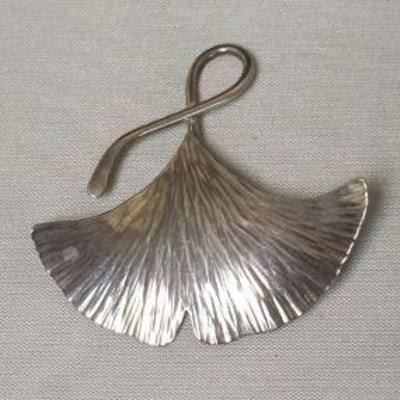 1217	STERLING SILVER LEAF EARRINGS & PIN, .43 TOZ, MARKED PR
