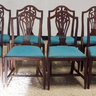 1195	MAHOGANY SHERATON SIDE CHAIRS, SOME WITH LOSS ON CHAIR CREST
