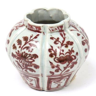 Miniature Beautiful Chinese Red Underglaze Pot