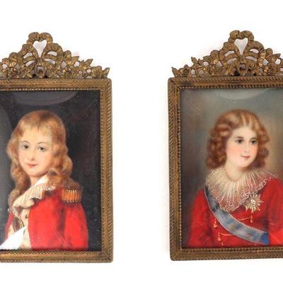 Fine Pair of French Miniature Portraits, XVII