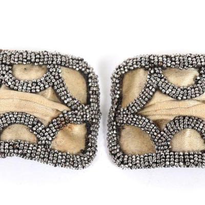 Pair of Silk Backed French Shoe Buckles