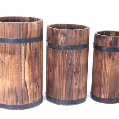 Set of Three Chinese Wood Nesting Hat Stands
