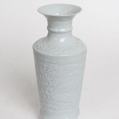 Chinese Blanc de Chine Raised Phoenix Vase