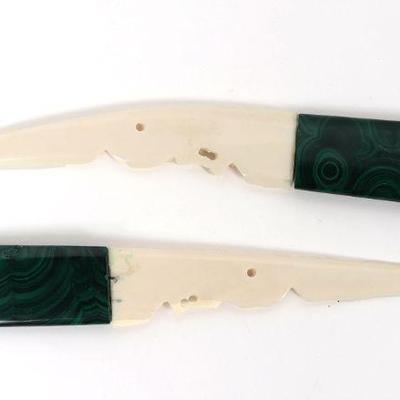 Pair of Bone Daggers with Malachite Handles