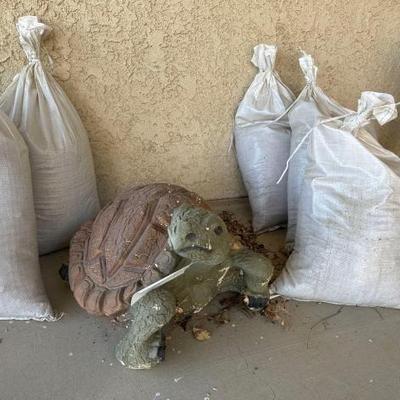 #10006 â€¢ 5 sandbags and turtle yard Decor
