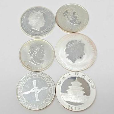 #126 â€¢ (6) 1oz .999 Fine Silver Coins
