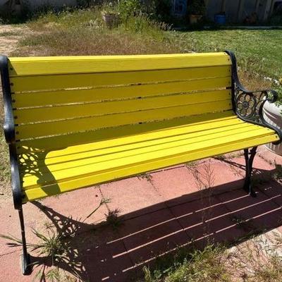 #10504 â€¢ Yellow wooden bench
