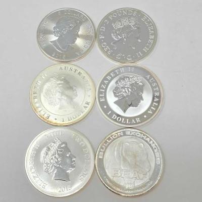 #120 â€¢ (6) 1oz .999 Fine Silver Coins
