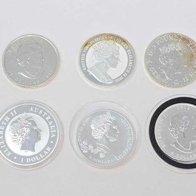 #108 â€¢ (6) 1oz Fine Silver Elizabeth II Coins

