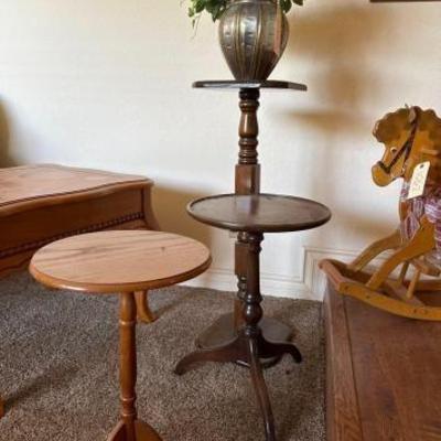 #1060 â€¢ 3 Wooden Tables/Stands
