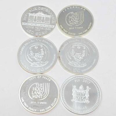 #130 â€¢ (6) 1oz .999 Fine Silver Coins
