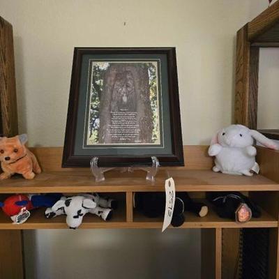 #2512 â€¢ Framed Picture and (6) Stuffed Animals
