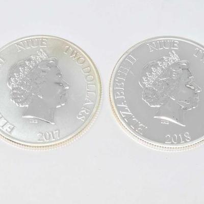 #110 â€¢ 2017 & 2018 Fine Silver $2 Elizabeth II Coins
