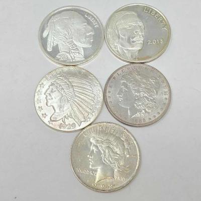 #132 â€¢ (5) Fine Silver Coins
