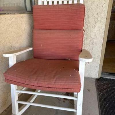 #10004 â€¢ wood yard rocking chair
