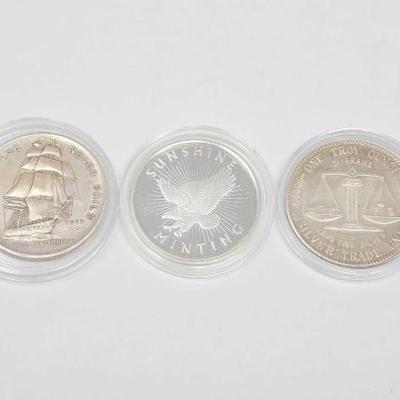#114 â€¢ (3) 1oz Fine Silver Coins
