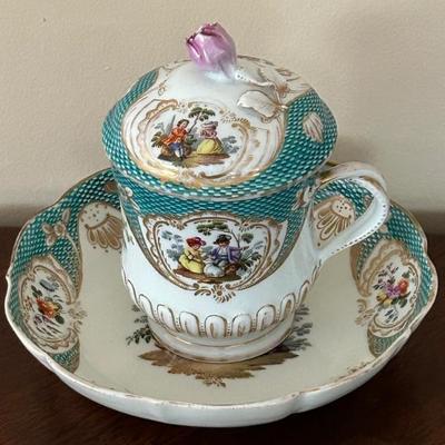 Meissen chocolate cup and bowl. 