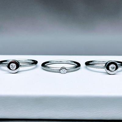 Diamond Solitaire Stacking Set Of 3 Rings 