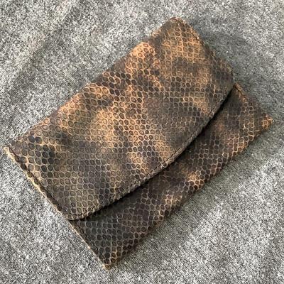 Vintage Snake Skin wallet, Golden Head