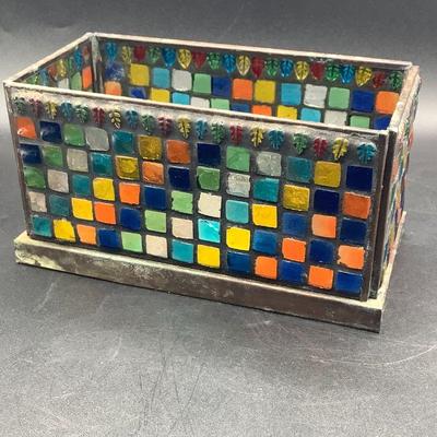Stained Glass Mosaic Brass Box