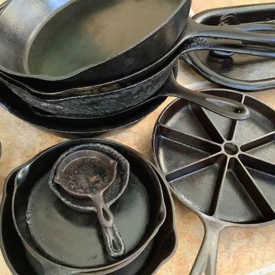Cast iron cookware including Wapak and Griswold and more
